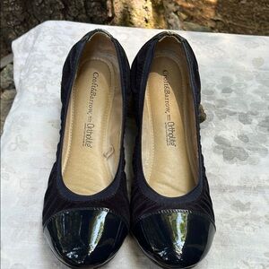 Croft & Barrow with Ortholite Dark Blue Ballet Flats with Patent Toe